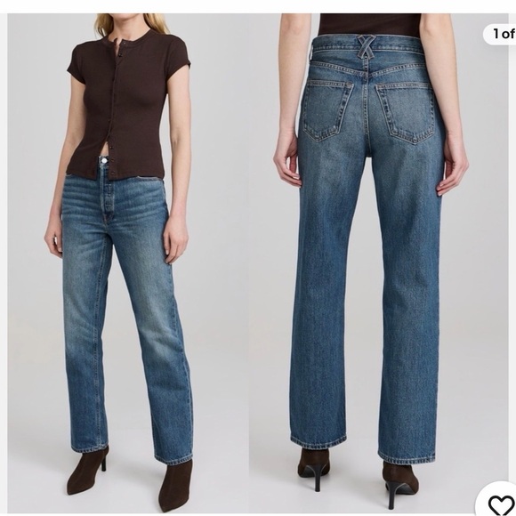 Women’s Alex Mill - Bev Mid Rise Relaxed  Straight Denim Jeans - Picture 4 of 6